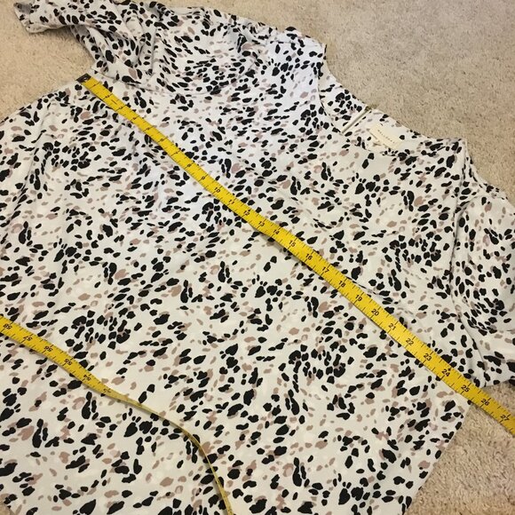 MELLODAY Cheetah Print Ruched Half Sleeve Top - 2X - Picture 11 of 15